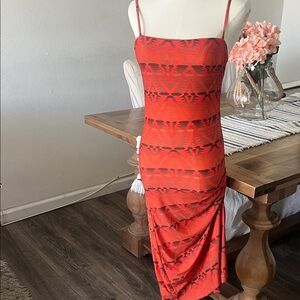 Cia Marítima Red Tie-Dye Slip Dress
